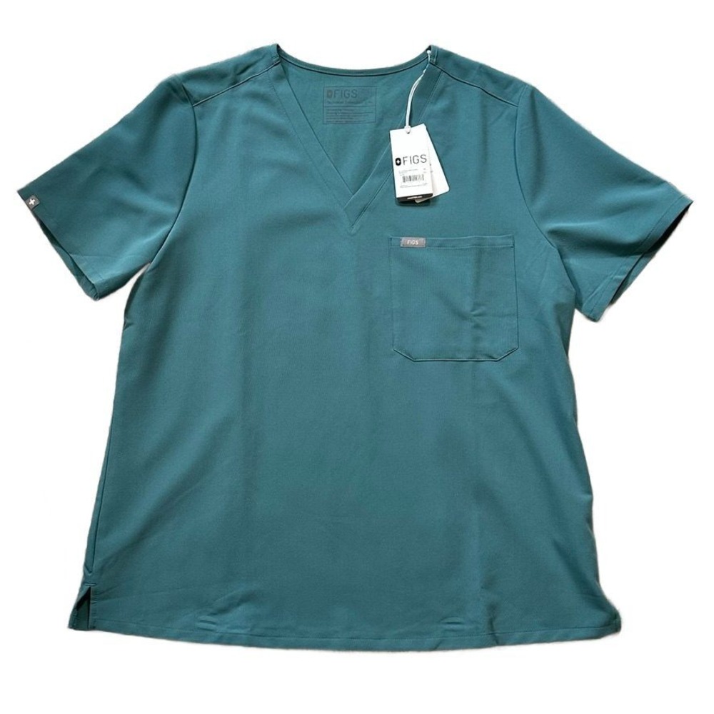 FIGS Catarina One-Pocket Scrub Top Womens XL Hydro Green NWT